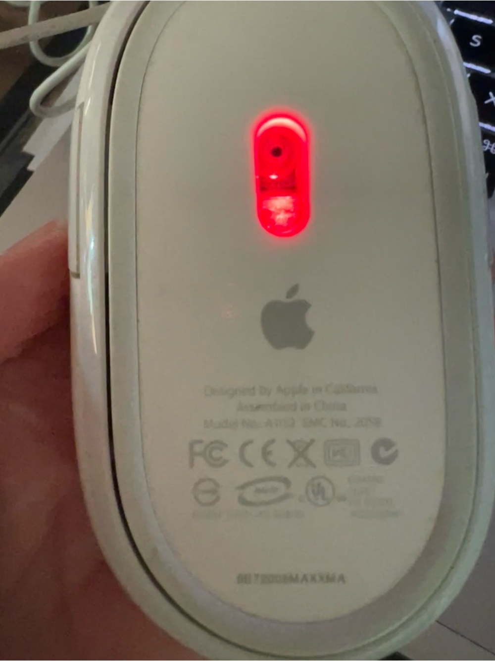 Genuine OEM Apple Mighty Mouse Wired USB White Model A1152 Working - Picture 5 of 5